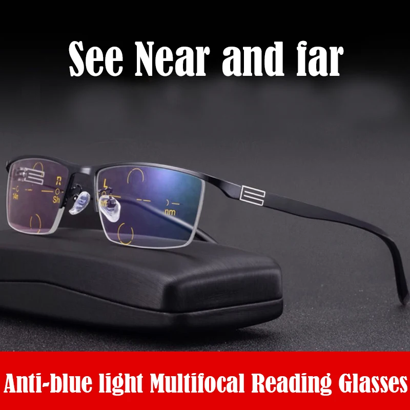 Vācija Anti-zila gaisma Lēcas Progresējoša Multifokāla Lasīšanas Brilles tuvu un tālu Daudzfunkciju brilles Bifocal Briļļu 1.0-3