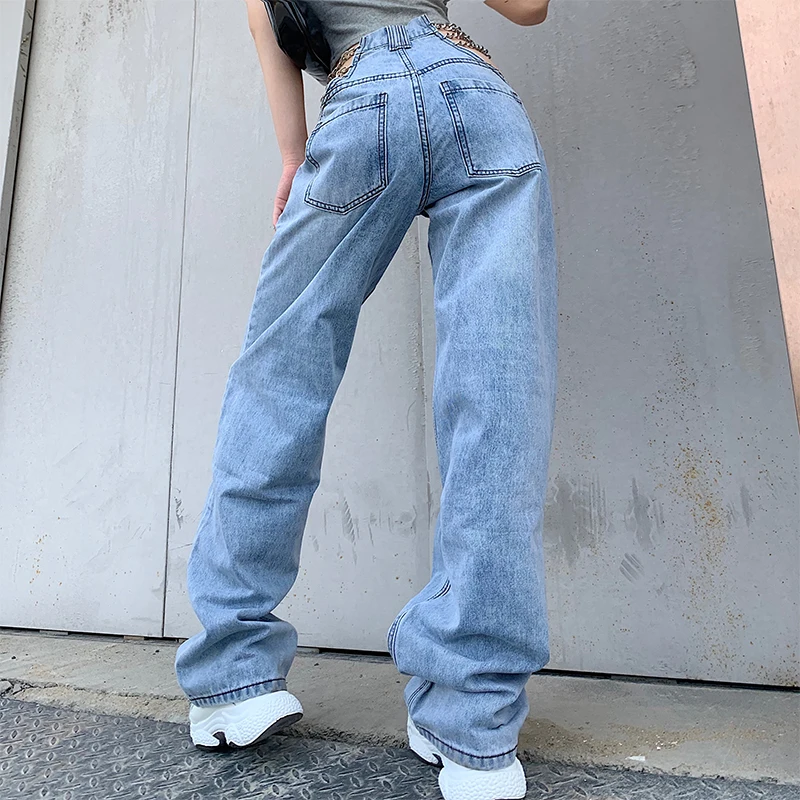 Weekeep Sexy Dobi No Ķēdes Sieviešu Džinsi Streetwear Retro Kokvilnas Modes Dizaina Pogu Lidot Taisnas Džinsa Bikses Slim Jean