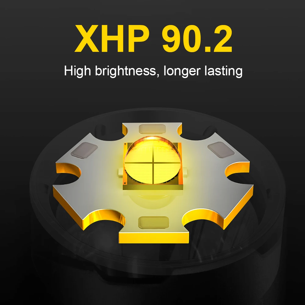 XHP90.2 Dzeltena baltās gaismas LED niršanas lukturīti lāpu 18650 26650 uzlādējams jaudīgā zibspuldze gaismas xhp90 xhp70 medību laternas
