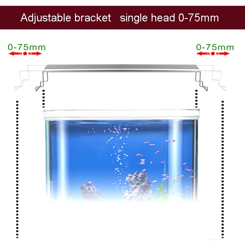 Zivju tvertnes LED gaismas,Augstas kvalitātes alumīnija sakausējuma materiāla 20-75CM,Augsta gaismas caurlaidība, ūdens, augu augšanas LED gaismas leņķis