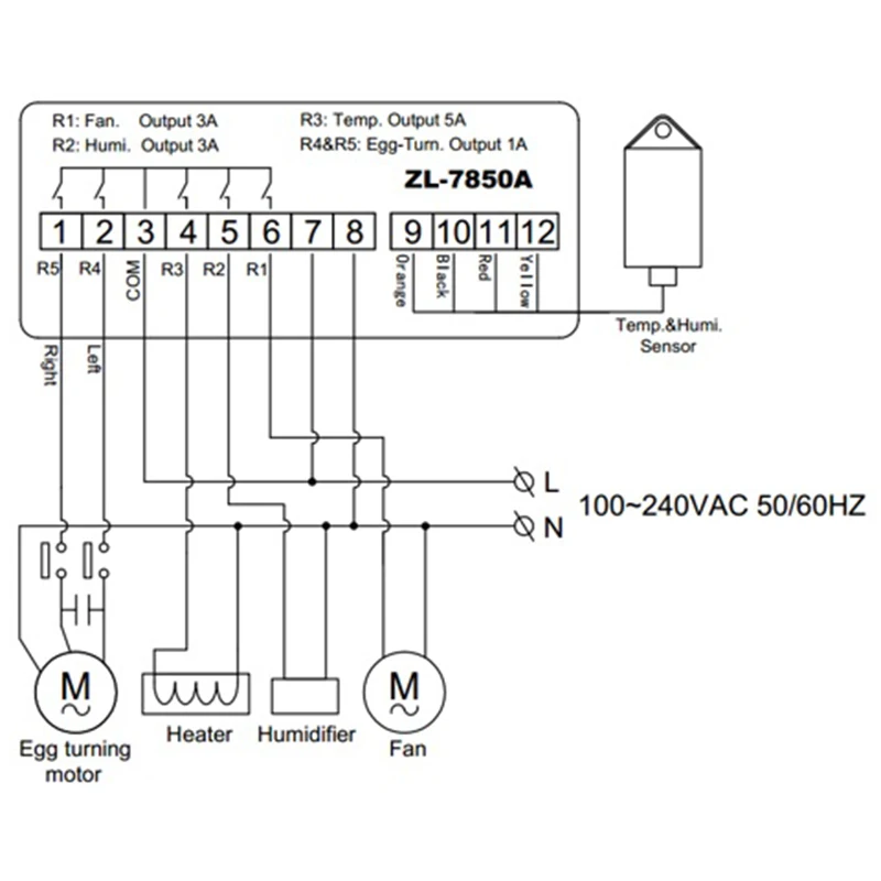 Zl-7850A,100-240Vac,Dual-Displejs,Multifunkcionāla Automātiskā Inkubators Kontrolieris,Temperatūras un Mitruma Inkubators