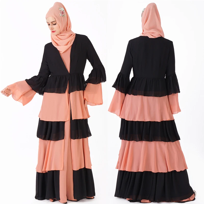 Šifona Abaya Dubaija Kaftan Hijab Musulmaņu Kleita Malaizija Kimono Jaka Jilbab Caftan Abayas Sievietēm, Turku Islāma Apģērbi