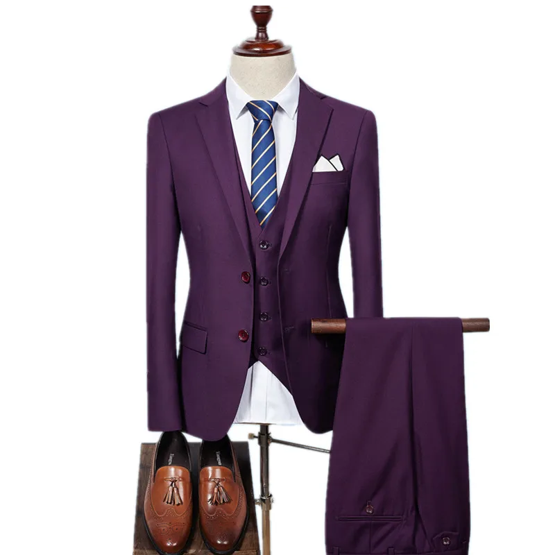 (Žakete+Veste+Bikses)Vīriešu Slim Fit Uzvalki vīriešu Kāzu Kostīmi Ar Biksēm Business Mens Formālās Valkāt Augstas kvalitātes vīriešu ikdienas uzvalki