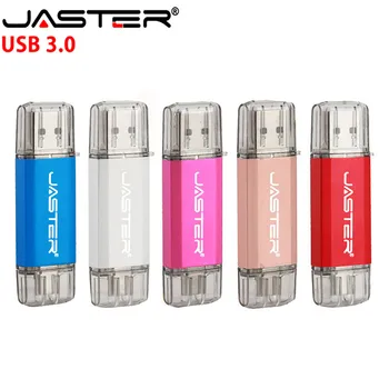 JASTER OTG USB 3.0 klienta LOGO Tipa-C, usb flash drive 8GB 16GB 4GB 32GB 64GB Pen Drive memory Stick Tālruņiem Micro U diska