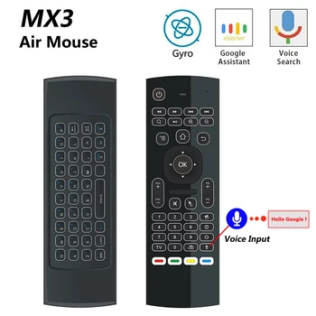 MX3 MX3L Backlit 2.4 G Bezvadu Balss Tālvadības pults (IS Klaviatūras apgaismojums MX3 Gaisa Peli Android TV box X96 Mini H96 Max A95X
