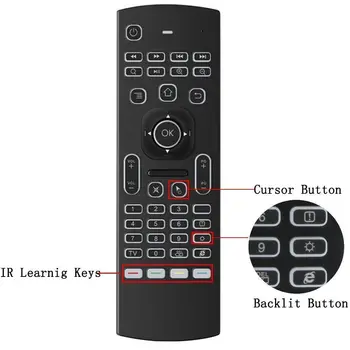 MX3 MX3L Backlit 2.4 G Bezvadu Balss Tālvadības pults (IS Klaviatūras apgaismojums MX3 Gaisa Peli Android TV box X96 Mini H96 Max A95X