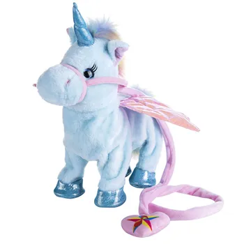 1pc Elektriskā Pastaigas Unicorn Plīša Rotaļlieta Pildījumu Dzīvnieku Rotaļlietas, Elektroniskās Mūzikas Unicorn Lelle paredzēta Bērniem Ziemassvētku Dāvanas