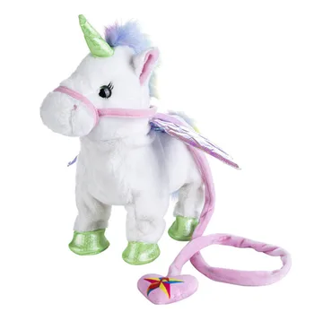 1pc Elektriskā Pastaigas Unicorn Plīša Rotaļlieta Pildījumu Dzīvnieku Rotaļlietas, Elektroniskās Mūzikas Unicorn Lelle paredzēta Bērniem Ziemassvētku Dāvanas