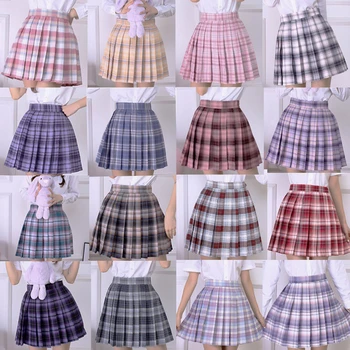 Augsta Vidukļa Kroku Pleds Lolita-line Svārki Sievietēm Harajuku Kawaii Mini Svārki Meitenēm, Japāņu Skolas Svārki Vienotu