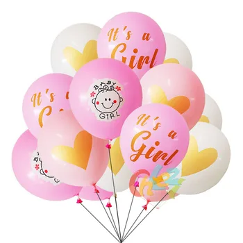 30pcs/partija, 12 collu, Tā zēns, meitene lateksa baloni, tā ir meitene, Dzimšanas dienas svinības Rotājumi ak baby sirds Iespiesti balonu bērnu duša