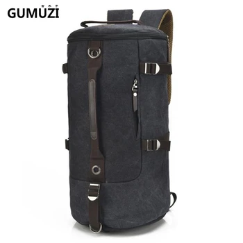 GUMUZI Vīriešu ceļošanas liela apjoma Mugursoma Vīriešu Bagāžas pleca soma, modes daudzfunkcionālā audekls Datoru, Backpacking, somas