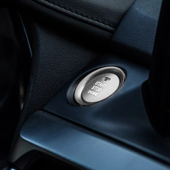 2Pc Komplekts alumīnija sudraba keyless pogu, dzinēja palaišanas poga, un aptuveni gredzenu apdare priekš Mazda 3 6 CX-3 CX-5 CX-9 MX-5 W