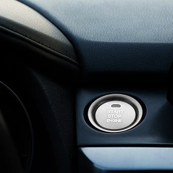2Pc Komplekts alumīnija sudraba keyless pogu, dzinēja palaišanas poga, un aptuveni gredzenu apdare priekš Mazda 3 6 CX-3 CX-5 CX-9 MX-5 W