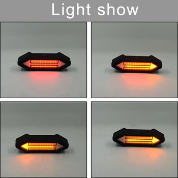 Velosipēdu Pagrieziena Signāla Dzeltens Sarkans LED Bike Light Bultiņas Vadītājs, Velosipēda Aizmugurējās Gaismas MTB Taillight Nakts Brīdinājuma Lampa ar Tālvadības pulti