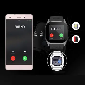 Pavisam Jaunu Smartwatch Saprātīga Bluetooth Sporta Smart Skatīties Pedometrs Par Android Tālrunis Rokas pulksteni Atbalsta SIM TF Kartes Zvanu