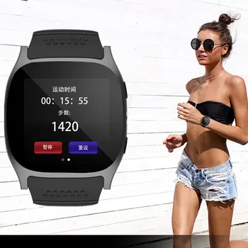 Pavisam Jaunu Smartwatch Saprātīga Bluetooth Sporta Smart Skatīties Pedometrs Par Android Tālrunis Rokas pulksteni Atbalsta SIM TF Kartes Zvanu