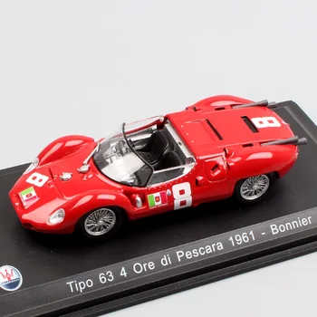 1:43 Mēroga klasisko Tipo 63 4 Rūdas Di Pescara 1961 No. 8 Bonnier Grand tourer super rase lējumiem modeļa sporta automobiļu automašīnas rotaļlietas
