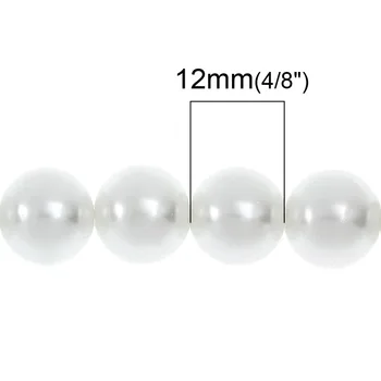 8Seasons Stikla Pērļu Imitācijas Pērles Apaļas, Rozā/Baltā Krāsā DIY Padarīt Rotaslietas Par 12mm Dia, 1. Daļa (Apmēram 70 Gab./Daļa)