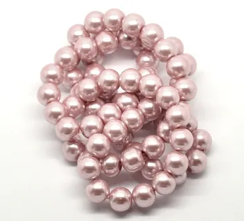 8Seasons Stikla Pērļu Imitācijas Pērles Apaļas, Rozā/Baltā Krāsā DIY Padarīt Rotaslietas Par 12mm Dia, 1. Daļa (Apmēram 70 Gab./Daļa)
