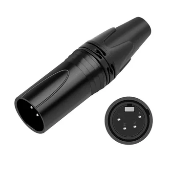 XLR Savienotāju 4-Pin Male Lielgabalu Plug Adapteris XLR Mikrofona Mikseri Pastiprinātājam Skaļruņu Termināli Audio Jack OD 6MM Black 1GAB.