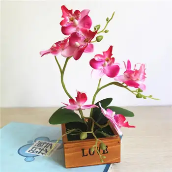 Plastmasas bonsai mākslīgā Phalaenopsis koka kastē bonsai (ieskaitot podi) Iekštelpu dekoratīvi Zīda Mākslīgie ziedi FZ150