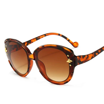 2019 dizainers saulesbrilles Ovāls Mazo Bišu Saulesbrilles retro Zīmolu Sieviešu Saulesbrilles, Briļļu Elegantas Dāmas Saulesbrilles par Sievietēm