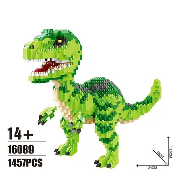 1457pcs+ Mini Bloki Dinozauru Montāža Modeli, Celtniecības Bloki Attēls Rotaļlietas Tyrannosaurus Rex Velociraptor Rotaļlietas Zēniem Meitenēm Dāvanu