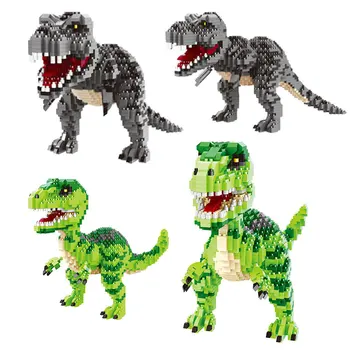 1457pcs+ Mini Bloki Dinozauru Montāža Modeli, Celtniecības Bloki Attēls Rotaļlietas Tyrannosaurus Rex Velociraptor Rotaļlietas Zēniem Meitenēm Dāvanu