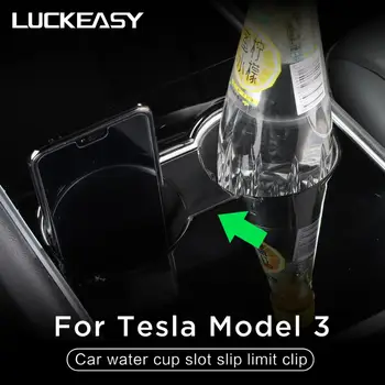 LUCKEASY auto ūdens kausa spēļu slīdēšanas ierobežot klipu Par Tesla model 3 un Tesla model Y 2017-2019 ABS Auto tases turētājs ierobežotājs