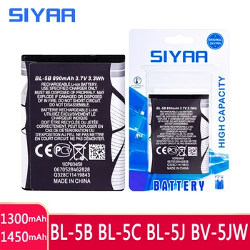 SIYAA Tālruņa Akumulators BL-5B, BL-5C, BL-5J BV-5JW Nokia BL 5B 5C, BL BL 5J BV5JW 5070 5140 5200 C2-01 N70 N72 Lumia 520 800 800C