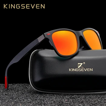 Sākotnējā KINGSEVEN Brand Classic Polarizētās Saulesbrilles, Vīriešu un Sieviešu Braukšanas Kvadrātveida Rāmis, Saules Brilles Vīriešu Ieplests UV400 Gafas De Sol