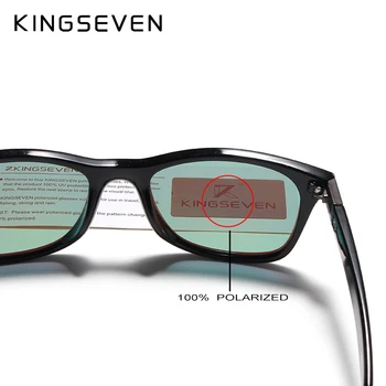 Sākotnējā KINGSEVEN Brand Classic Polarizētās Saulesbrilles, Vīriešu un Sieviešu Braukšanas Kvadrātveida Rāmis, Saules Brilles Vīriešu Ieplests UV400 Gafas De Sol