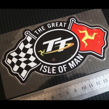 1GB moto auto Stils Uzlīmes Uzlīmes Isle of Man TT lielais Pleds karoga Nozīmīti Atstarojoša uzlīme