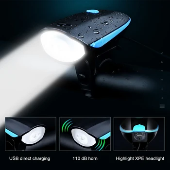 USB Uzlādes Velosipēda Priekšējo Lukturu 3 Režīmi LED Kalnu Velosipēds Aizmugurējie Lukturi Velo Lukturīti Lampas MTB Velosipēds Taillight