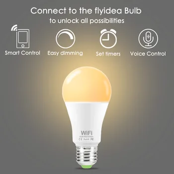 Regulējamas 15W E27 B22 WiFi Smart Gaismas Spuldzes, LED Lampas, App Darbojas, Alexa, Google Palīgs Kontroles Pamosties Smart Lampas Nakts Gaisma