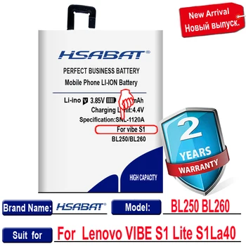 HSABAT BL260 4650mAh Akumulatoru, Lenovo VIBE S1 Lite S1La40 Baterijas
