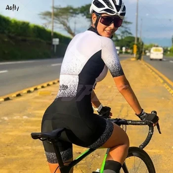 Kaffitt sieviešu Melna Balta riteņbraukšana Triatlona tērps, apģērbs Riteņbraukšanas Skinsuit komplekti Maillot Ropa Ciclismo riteņbraukšana jumpsuit vasaras