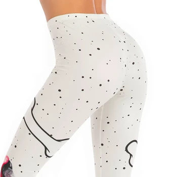 Push Up Fitnesa Sporta Zeķes Sieviešu Bikses Baltais Suns Treniņu Sexy Legging Anticelulīta Elastību Modes Kaudzē Slim Legins