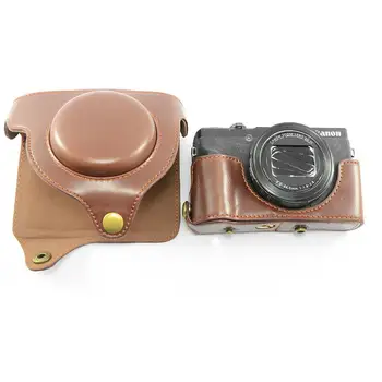 Precīza Pilna ķermeņa Fit PU ādas digitālās fotokameras soma soma vāks Canon Powershot G5 X Mark II zīme 2 G5X II G5X 2 Ar Siksnu