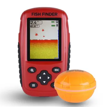 Krievu / angļu Wireless Fish Finder Izvēlne 2-120Ft 0.6-50m Dziļumā Zvejas Sonar Sonar Eco-stabilāku Ledus Fishfinder makšķeres