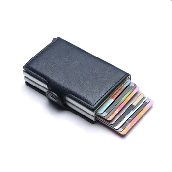 BISI GORO Pretbloķēšanas RFID Makā ID Karte Lietā jaunu Kredītkartes Turētājs, Seifs Biznesa Seifs Unisex MetalAluminium Ceļojuma Somā