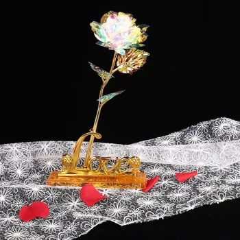 Radošā 24K Zelta Folijas Rožu Ilgst Mīlestība uz visiem Laikiem Kāzu Dekori Roze Ar Rozā Iepakojums Valentīna Diena Dāvanu Piliens Kuģniecība