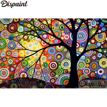 Dispaint Pilnu Kvadrātveida/Kārtas Urbt 5D DIY Dimanta Glezna Eļļas glezna koks