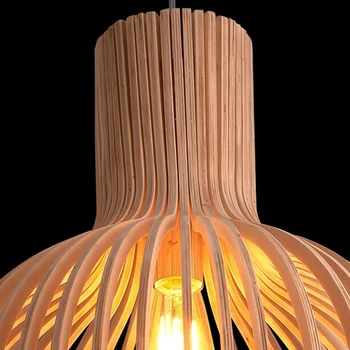 Pīts rattan kulons lampas Birdcage E27 Octo 4240 Secto Dizaina Koka Kulons Lampas Virtuve Bārs LED bambusa lustras apgaismojums