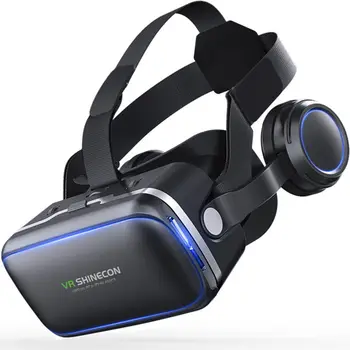 Par Shinecon 6.0 Kartona 3D Virtuālās Realitātes Ķivere VR Brilles, Austiņas Stereo VR Brilles par 4.5-6.5