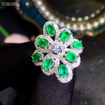 Klasisks laulību Gredzens 5mm*7mm Dabas Smaragds Gredzenu, Kāzu 925 Sudraba Emerald Rotaslietas Dāvanu Sieviete 8 Dizainu Varat Izvēlēties