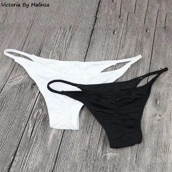 Sieviešu Sexy Plus Lieluma Baltas Biksītes, Bikini bottom Sieviešu Viedokļa Noslēpums Zemu Vidukļa Siksnas Naktsveļu Ruffles īsās Bikses