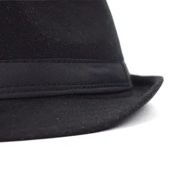 Sākotnējā Unisex Strukturētu Vilnas Fedora Cepuri Fedora cepures vīriešiem Džeza fedora filca cepuri galvā Anglijas Stila Ziemassvētku Dāvanu Trilby