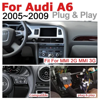 TBBCTEE Auto Android Audi A6 4F 2005 2006 2007 2008 2009 MMI 2G 3G GPS Navigācija Radio Android Auto Hi-Fi Multimediju atskaņotājs