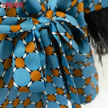 Tangada sieviešu spalvas sadrumstalotību uzvalks, žakete modes 2019 garām piedurknēm dāmas ģeometriskā drukāt žakete sieviešu biroja mētelis XD312
